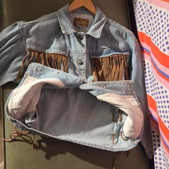 Vintage 1980s denim frill jacket - Picture 5 of 6